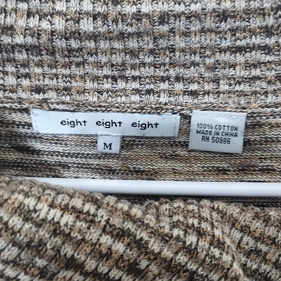 Eight Eight Eight Button Embellish Cowl Neck Striped Cotton Knit Sweater M Boho - Picture 4 of 7